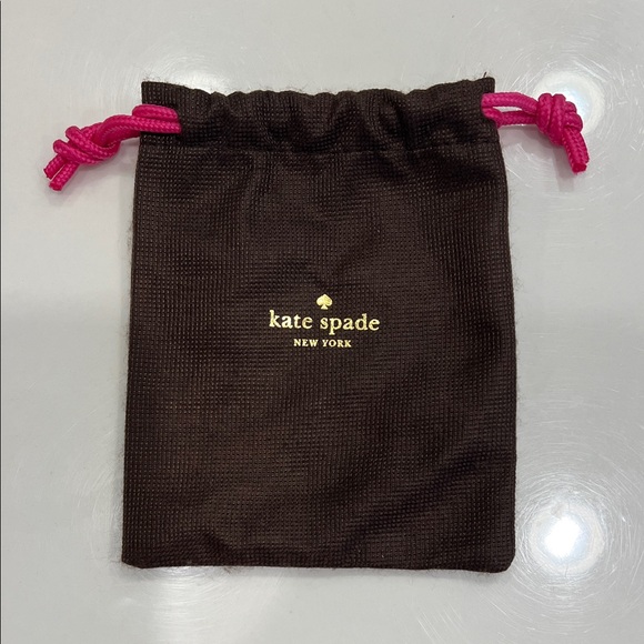 kate spade Other - Kate Spade ⭐️ Chocolate Pouch with Fuchsia Drawstrings